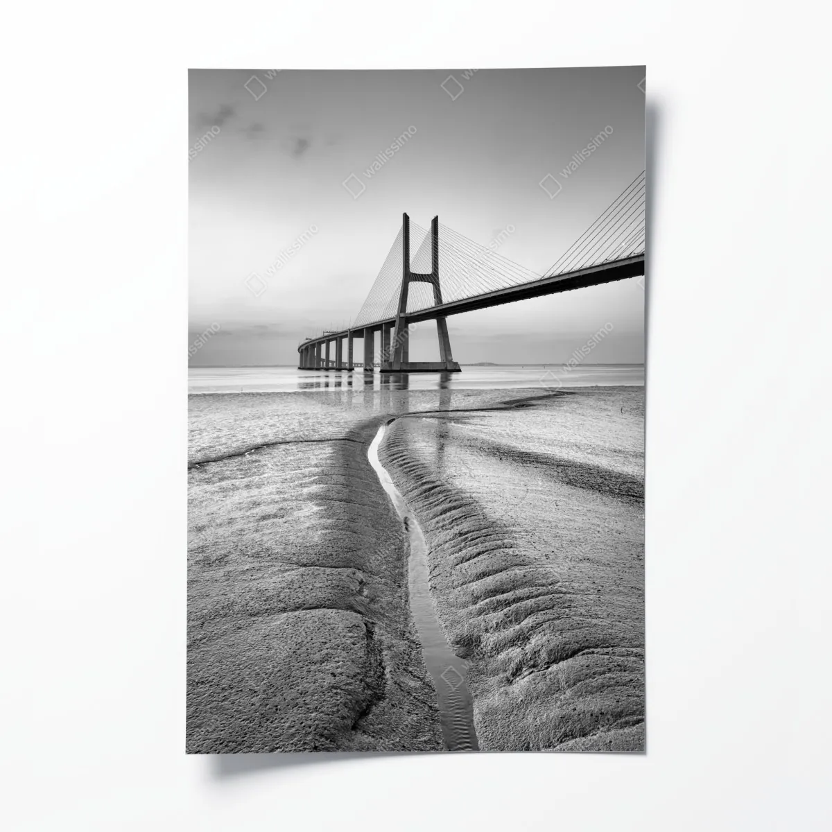 Plakat minimalistyczny most wantowy w monochromie – Wallissimo® Plakat minimalistyczny most wantowy w monochromie – Wallissimo®