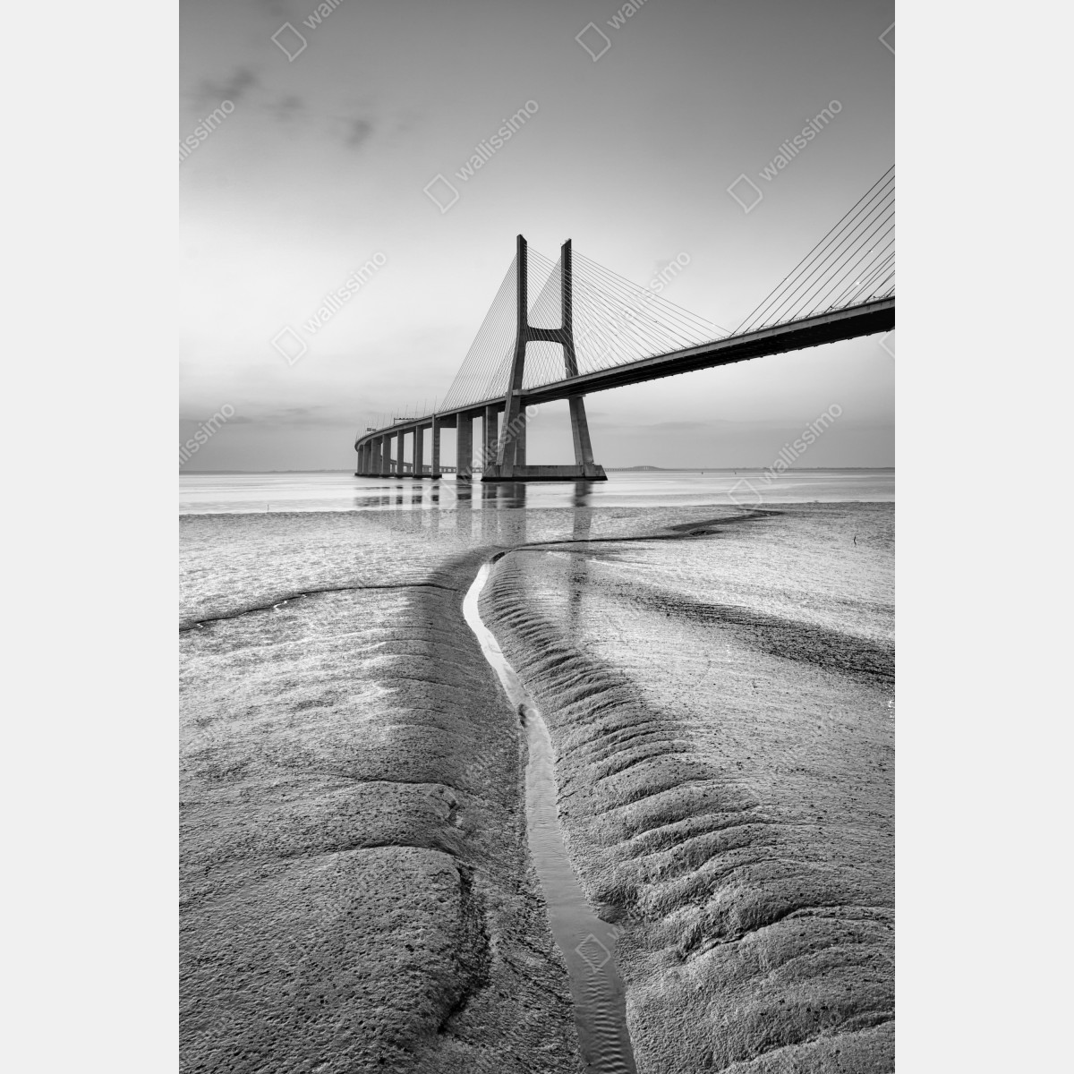 Plakat minimalistyczny most wantowy w monochromie – Wallissimo® Plakat minimalistyczny most wantowy w monochromie – Wallissimo®