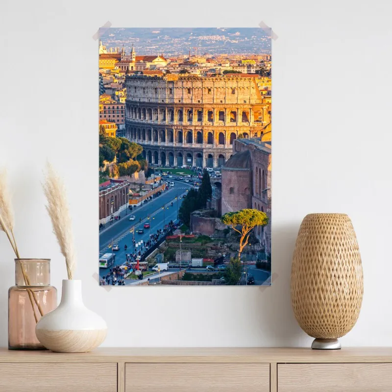 Plakat złote koloseum o zachodzie słońca, Rzym – Wallissimo® Plakat złote koloseum o zachodzie słońca, Rzym – Wallissimo®