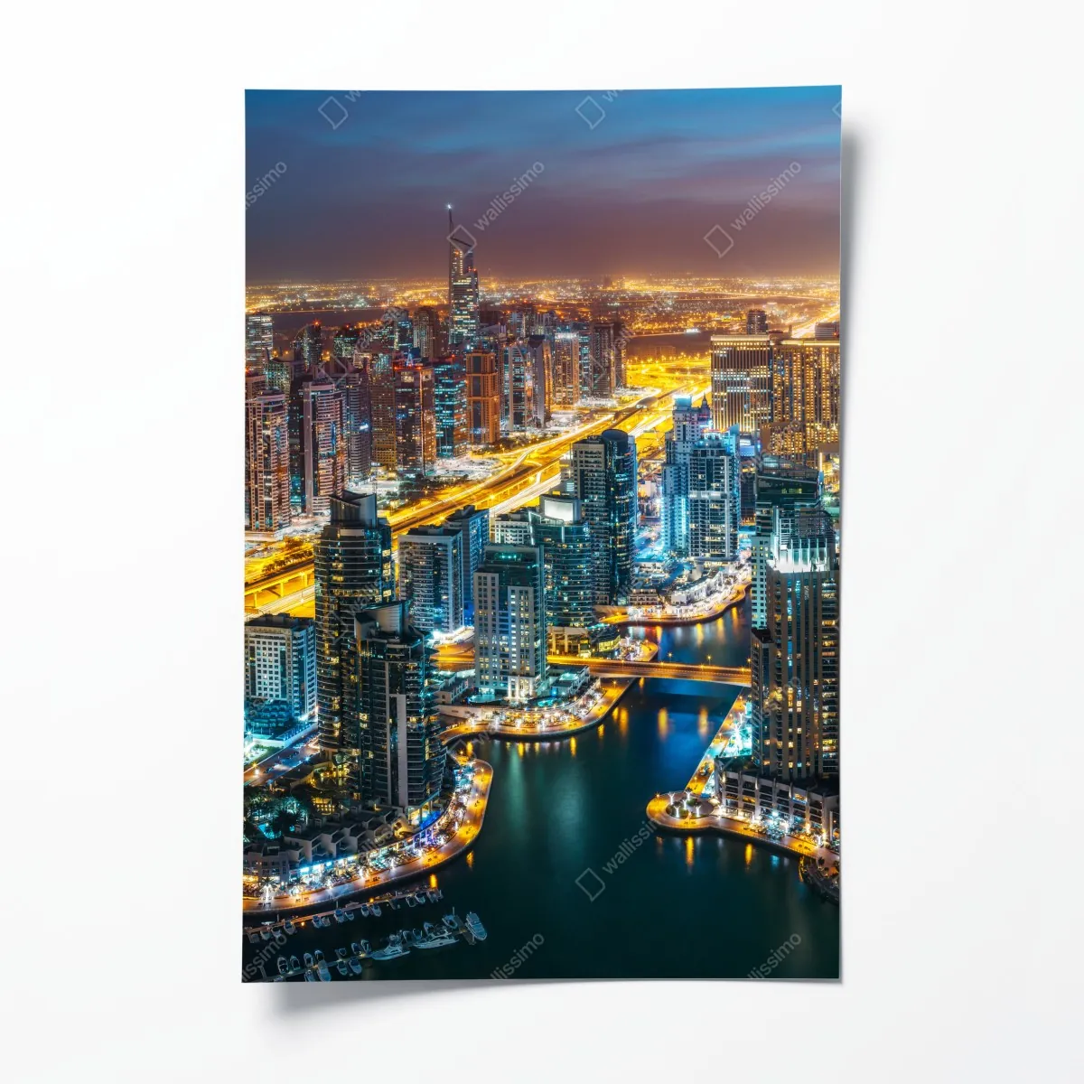 Plakat nocna panorama Dubai Marina – Wallissimo® Plakat nocna panorama Dubai Marina – Wallissimo®