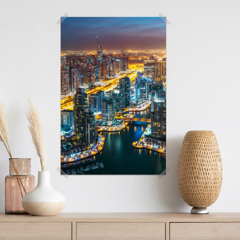 Plakat nocna panorama Dubai Marina – Wallissimo® Plakat nocna panorama Dubai Marina – Wallissimo®