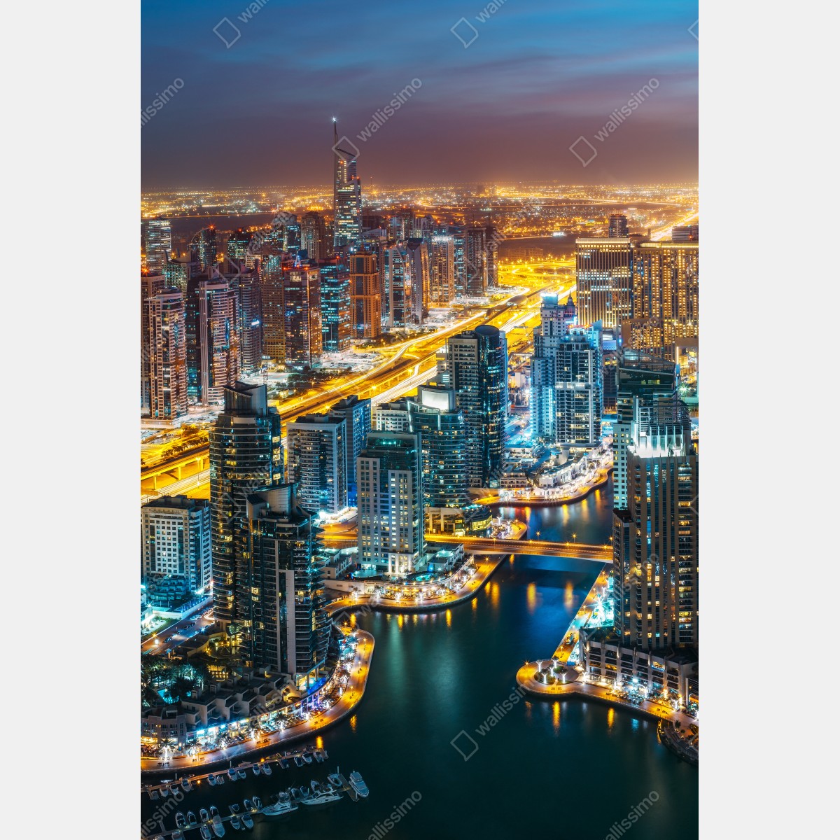Plakat nocna panorama Dubai Marina – Wallissimo® Plakat nocna panorama Dubai Marina – Wallissimo®
