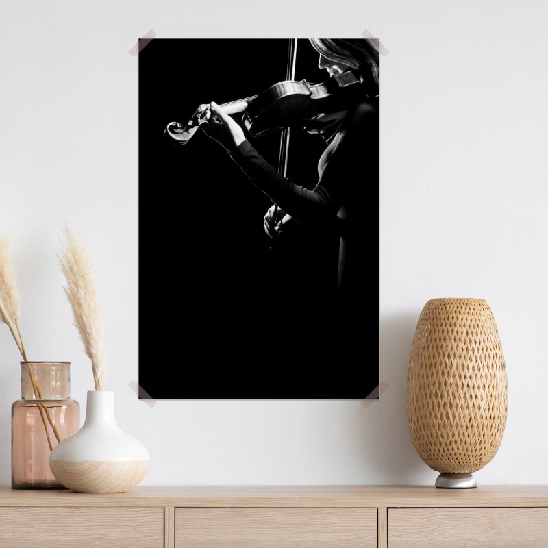 Plakat elegancka skrzypaczka w sylwecie – Wallissimo® Plakat elegancka skrzypaczka w sylwecie – Wallissimo®