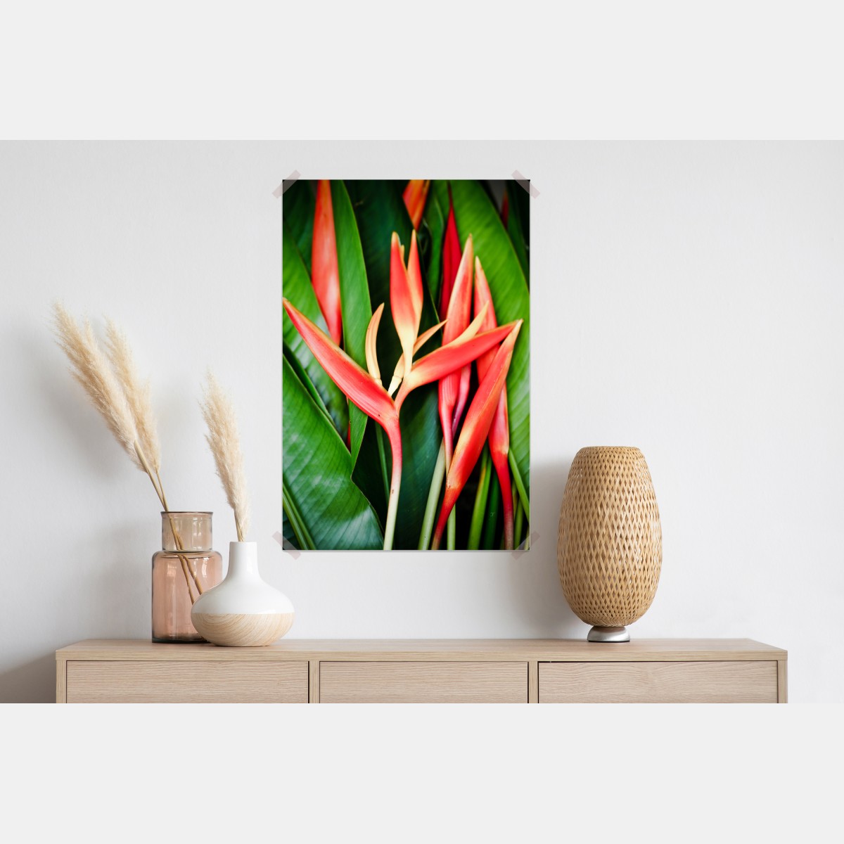 Plakat żywe tropikalne kwiaty heliconia – Wallissimo® Plakat żywe tropikalne kwiaty heliconia – Wallissimo®