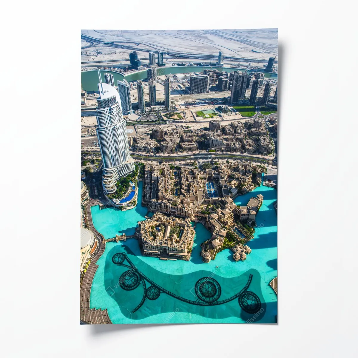 Plakat widok z lotu ptaka na Downtown Dubai – Wallissimo® Plakat widok z lotu ptaka na Downtown Dubai – Wallissimo®
