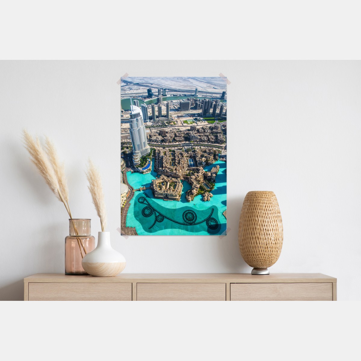 Plakat widok z lotu ptaka na Downtown Dubai – Wallissimo® Plakat widok z lotu ptaka na Downtown Dubai – Wallissimo®