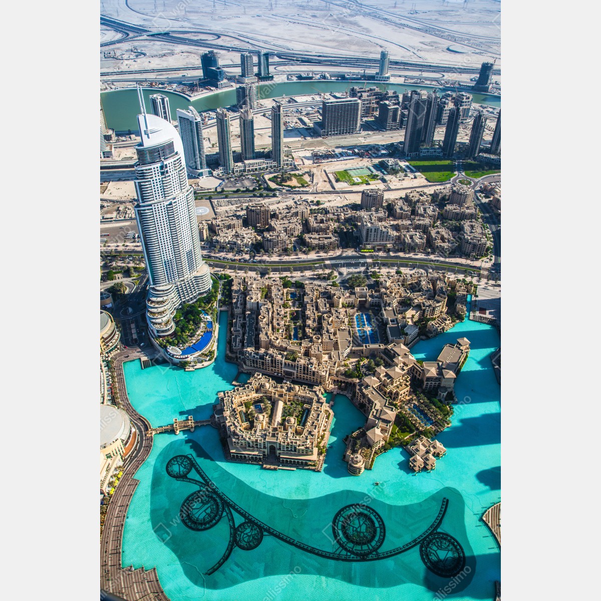 Plakat widok z lotu ptaka na Downtown Dubai – Wallissimo® Plakat widok z lotu ptaka na Downtown Dubai – Wallissimo®
