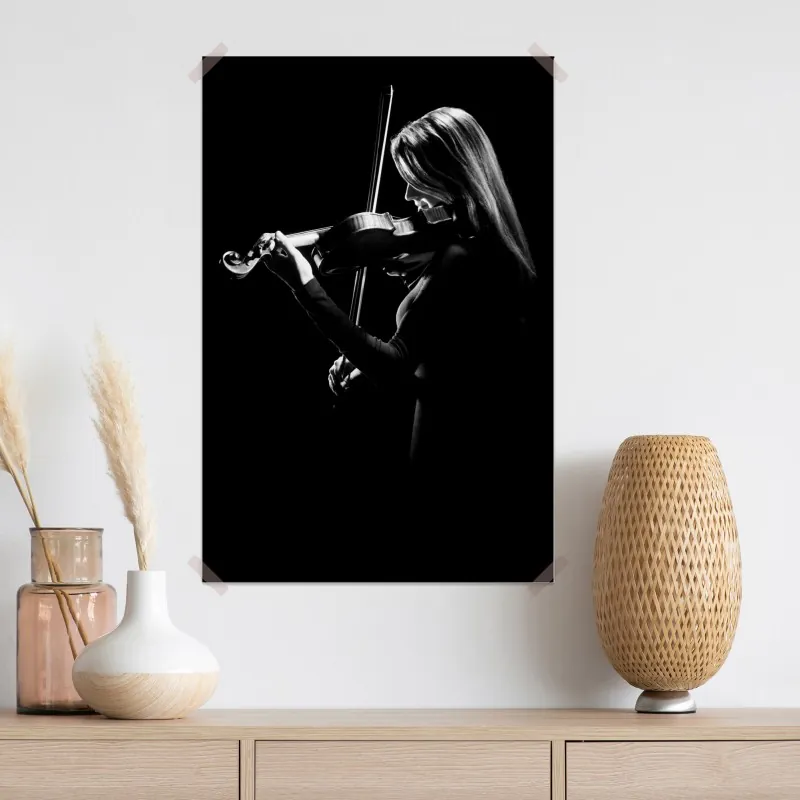 Plakat elegancka sylwetka skrzypaczki – Wallissimo® Plakat elegancka sylwetka skrzypaczki – Wallissimo®