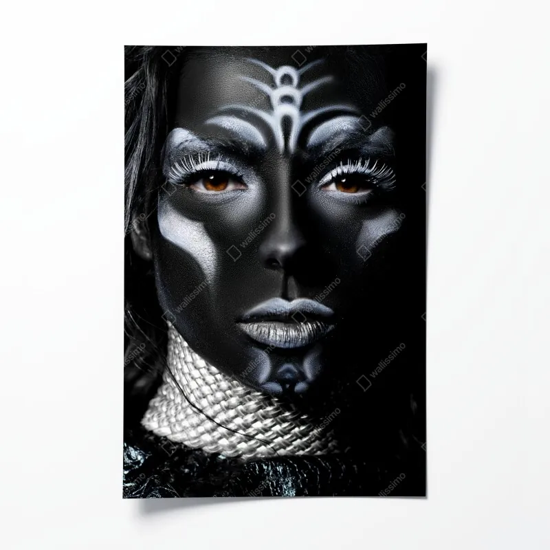 Plakat ciemny plemienny portret
