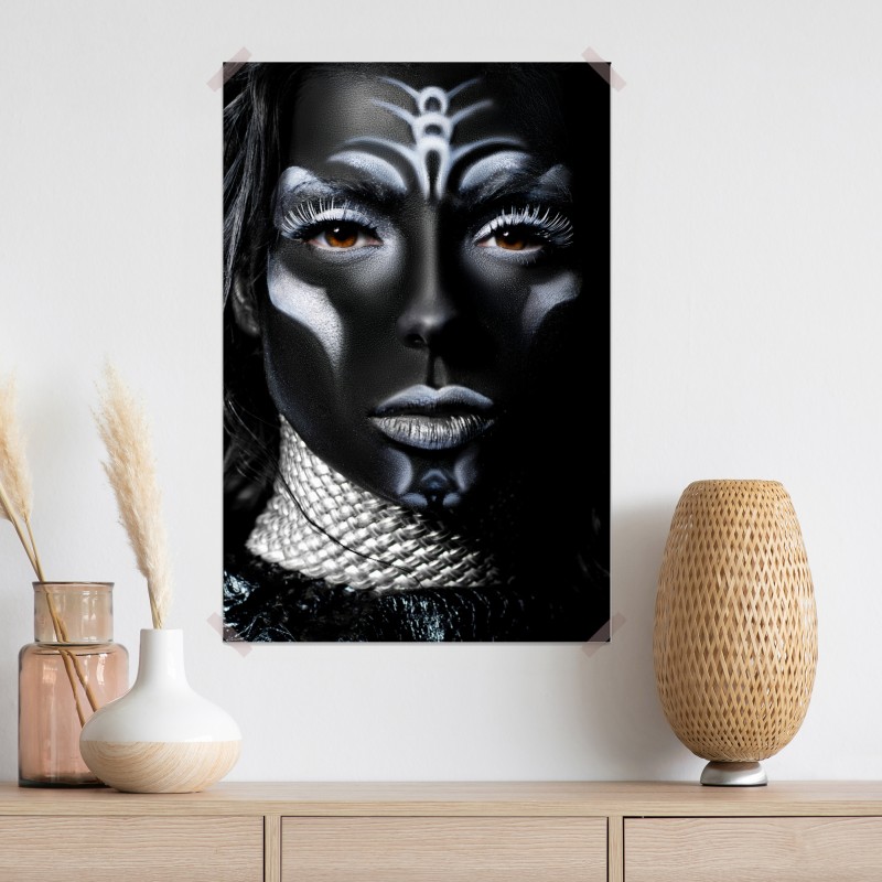 Plakat ciemny plemienny portret – Wallissimo® Plakat ciemny plemienny portret – Wallissimo®