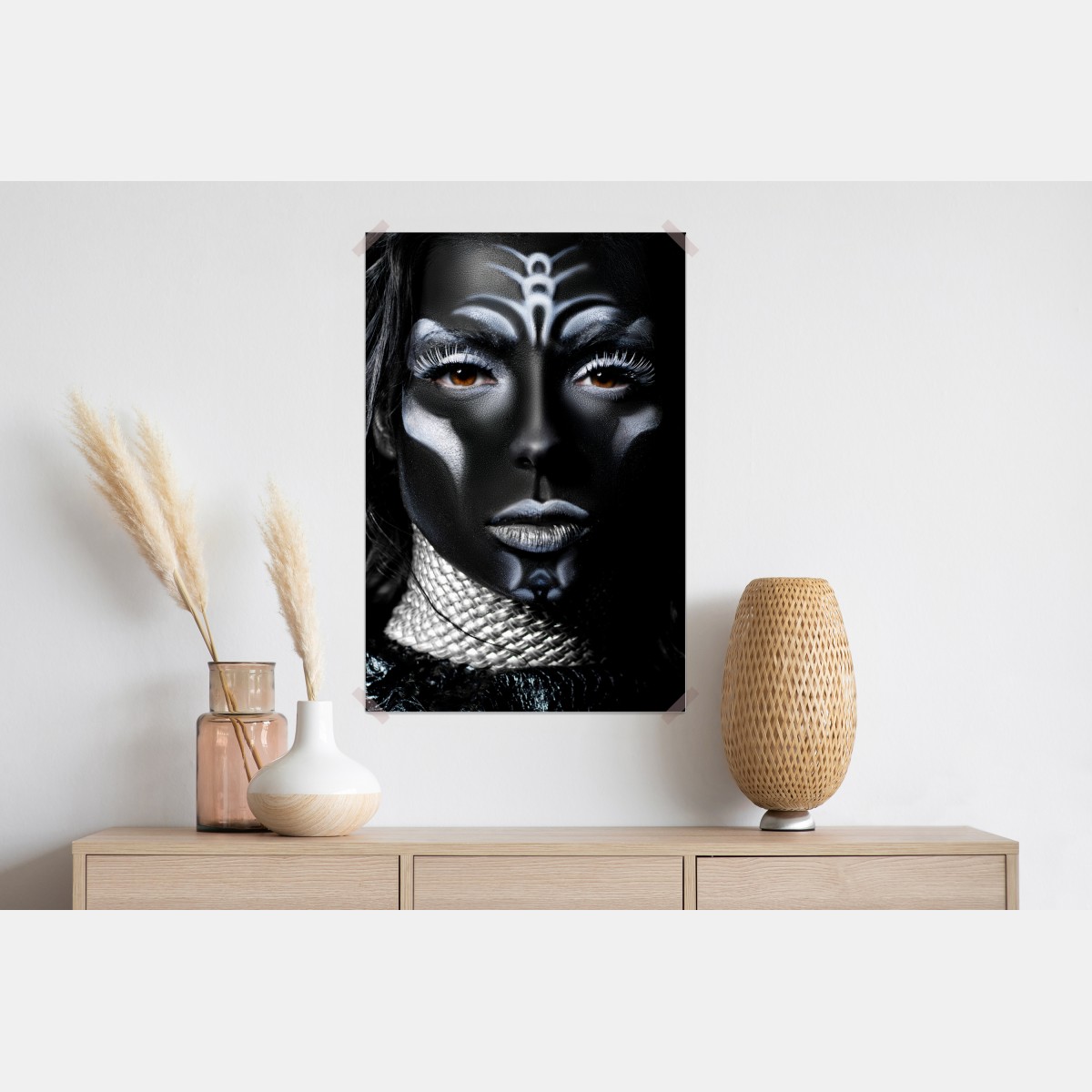 Plakat ciemny plemienny portret – Wallissimo® Plakat ciemny plemienny portret – Wallissimo®