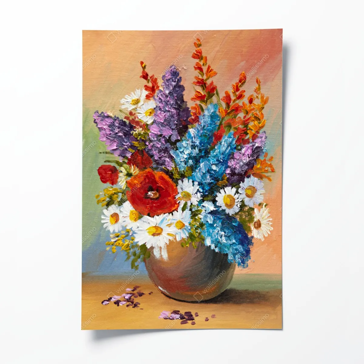 Plakat wielobarwny bukiet w wazonie – Wallissimo® Plakat wielobarwny bukiet w wazonie – Wallissimo®