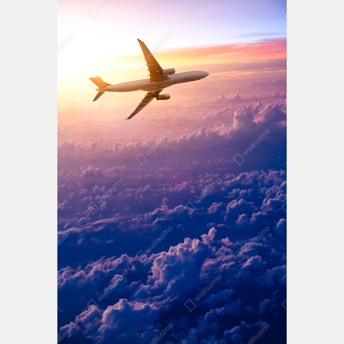 Plakat samolot nad chmurami o wschodzie słońca – Wallissimo® Plakat samolot nad chmurami o wschodzie słońca – Wallissimo®