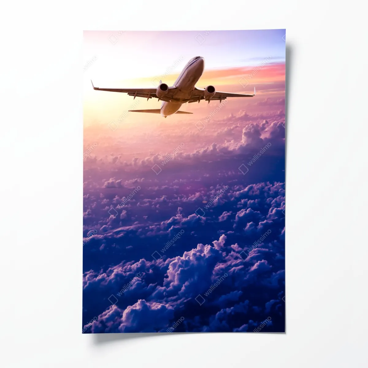 Plakat lot o wschodzie słońca nad chmurami – Wallissimo® Plakat lot o wschodzie słońca nad chmurami – Wallissimo®