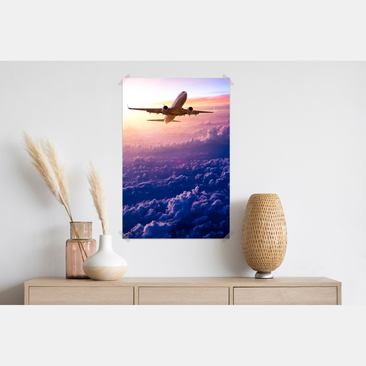 Plakat lot o wschodzie słońca nad chmurami – Wallissimo® Plakat lot o wschodzie słońca nad chmurami – Wallissimo®