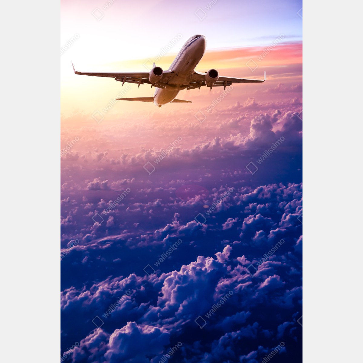 Plakat lot o wschodzie słońca nad chmurami – Wallissimo® Plakat lot o wschodzie słońca nad chmurami – Wallissimo®