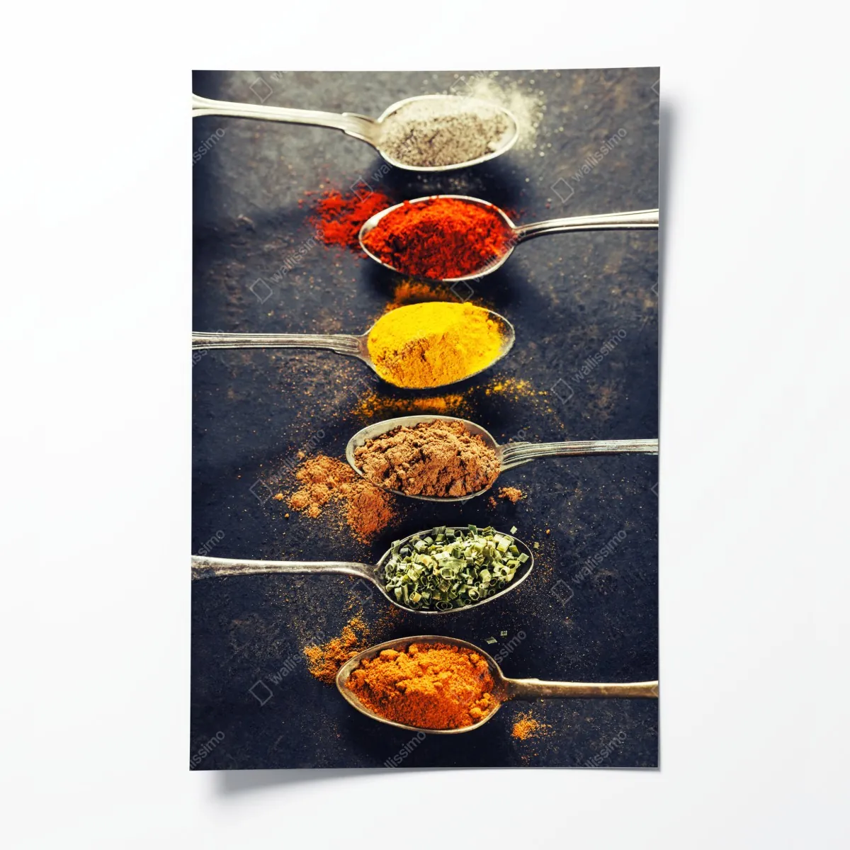 Plakat kolorowe łyżki z przyprawami – Wallissimo® Plakat kolorowe łyżki z przyprawami – Wallissimo®