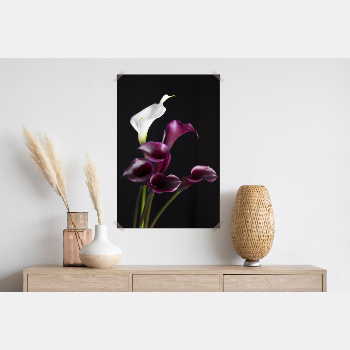 Plakat bukiet fioletowych i białych kalii – Wallissimo® Plakat bukiet fioletowych i białych kalii – Wallissimo®