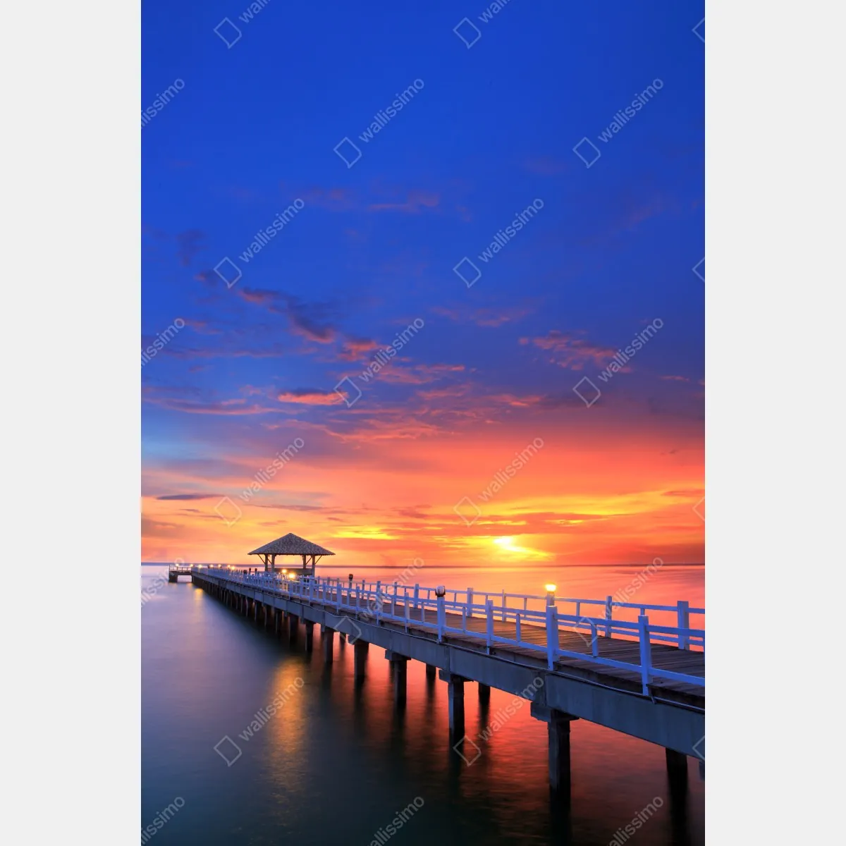 Plakat molo o zachodzie słońca nad plażą – Wallissimo® Plakat molo o zachodzie słońca nad plażą – Wallissimo®