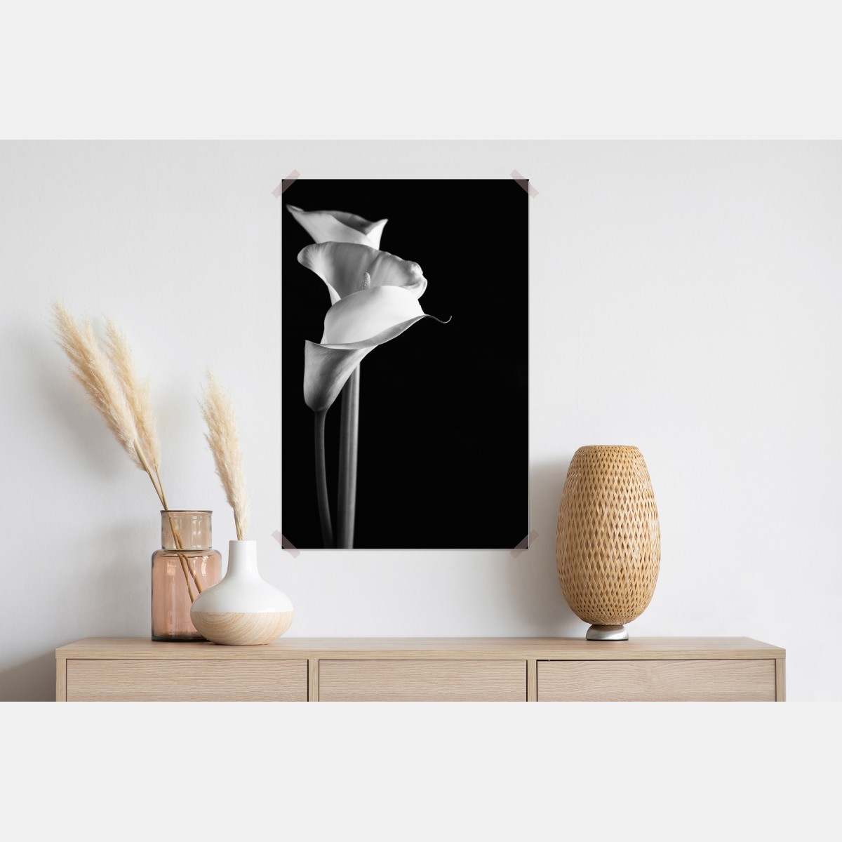 Plakat eleganckie kalie w monochromie – Wallissimo® Plakat eleganckie kalie w monochromie – Wallissimo®