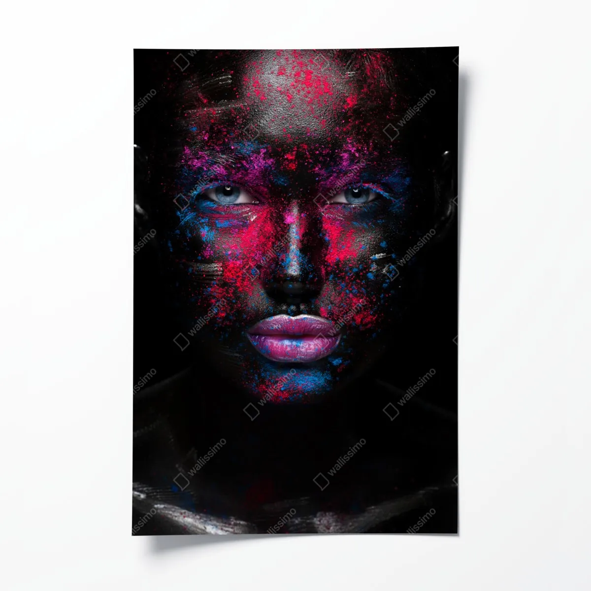 Plakat dramatyczny neonowy portret twarzy – Wallissimo® Plakat dramatyczny neonowy portret twarzy – Wallissimo®