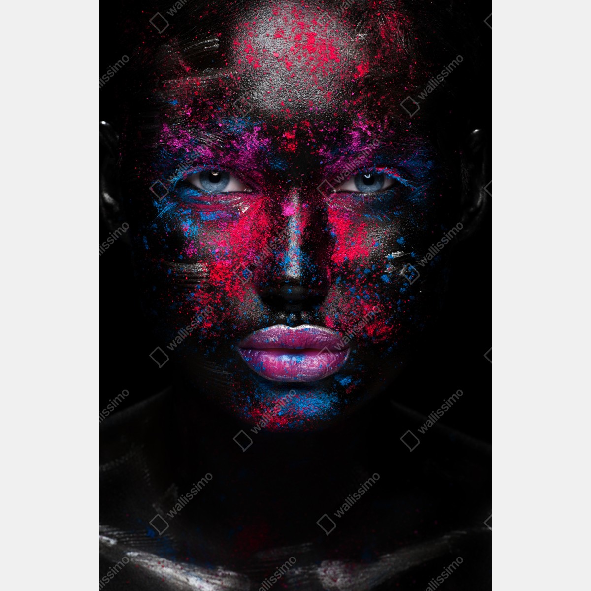 Plakat dramatyczny neonowy portret twarzy – Wallissimo® Plakat dramatyczny neonowy portret twarzy – Wallissimo®