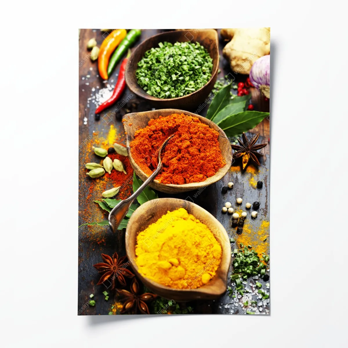 Plakat żywe przyprawy i zioła na drewnie – Wallissimo® Plakat żywe przyprawy i zioła na drewnie – Wallissimo®