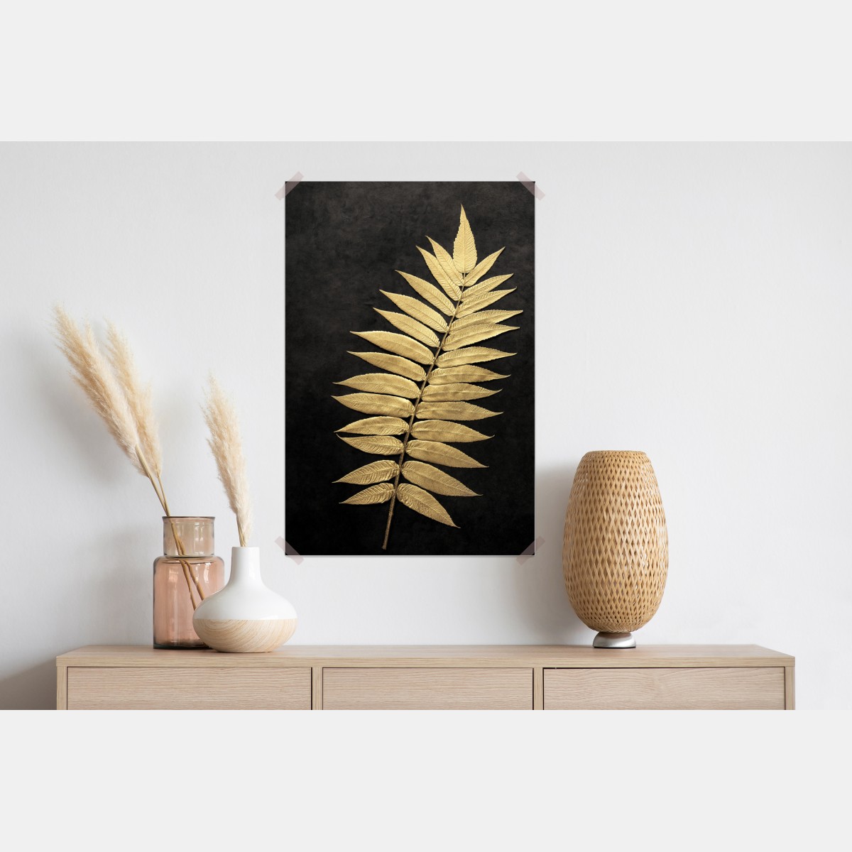 Plakat złota paproć na ciemnym tle – Wallissimo® Plakat złota paproć na ciemnym tle – Wallissimo®