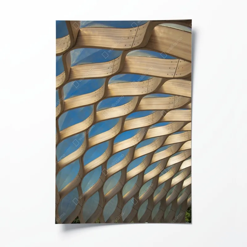 Plakat drewniany ażurowy daszek w Chicago