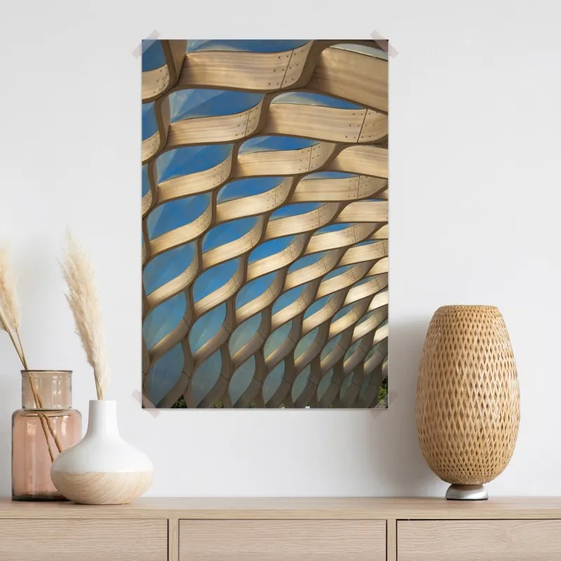 Plakat drewniany ażurowy daszek w Chicago – Wallissimo® Plakat drewniany ażurowy daszek w Chicago – Wallissimo®