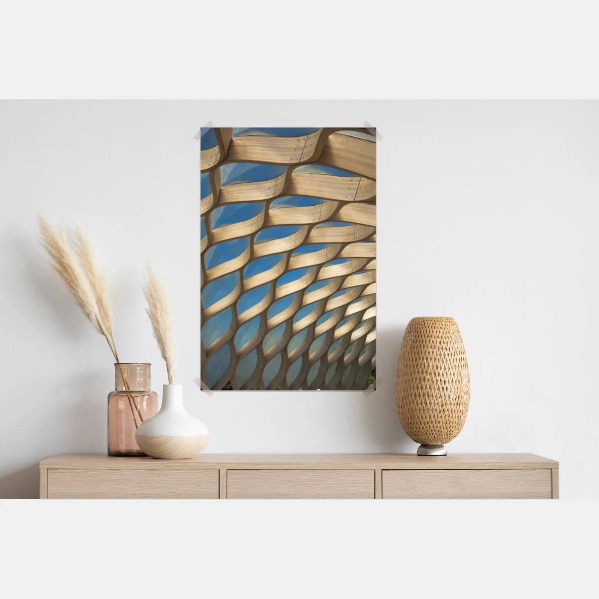 Plakat drewniany ażurowy daszek w Chicago – Wallissimo® Plakat drewniany ażurowy daszek w Chicago – Wallissimo®