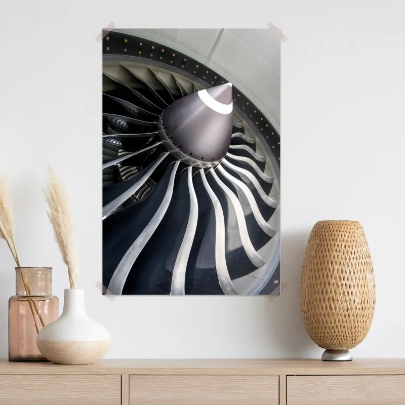 Plakat zbliżenie na turbinę silnika odrzutowego – Wallissimo® Plakat zbliżenie na turbinę silnika odrzutowego – Wallissimo®