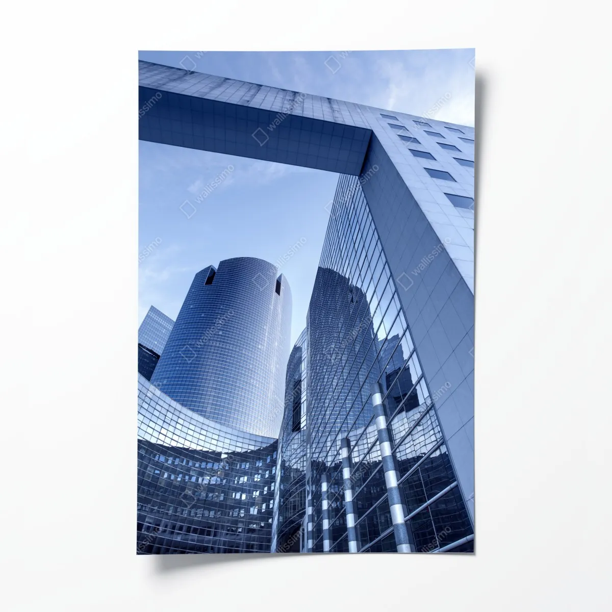 Plakat nowoczesna niebieska panorama miejska – Wallissimo® Plakat nowoczesna niebieska panorama miejska – Wallissimo®