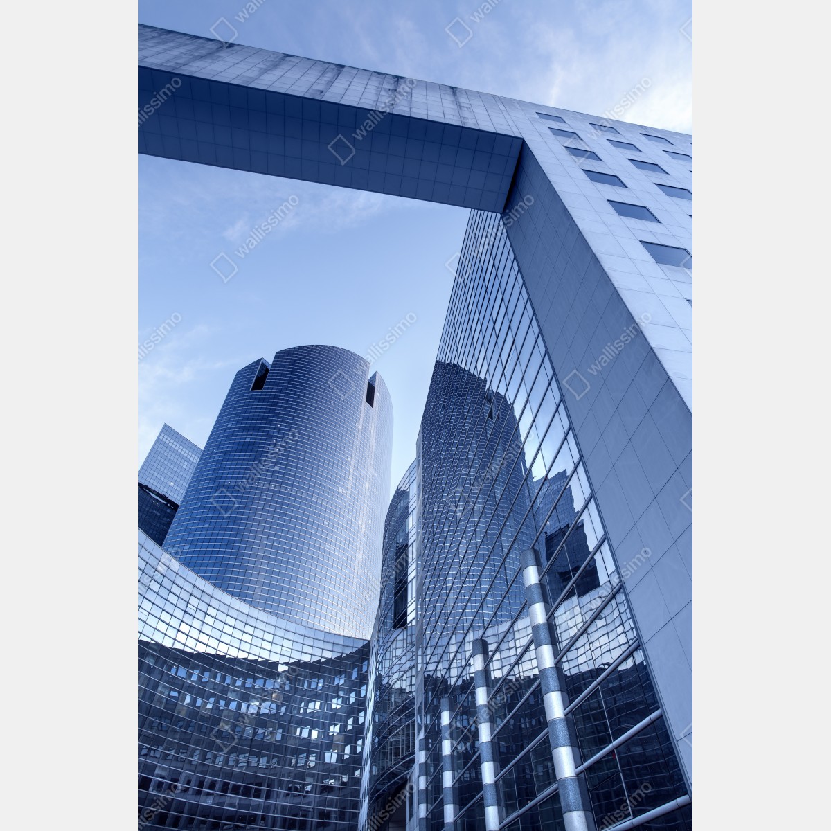 Plakat nowoczesna niebieska panorama miejska – Wallissimo® Plakat nowoczesna niebieska panorama miejska – Wallissimo®