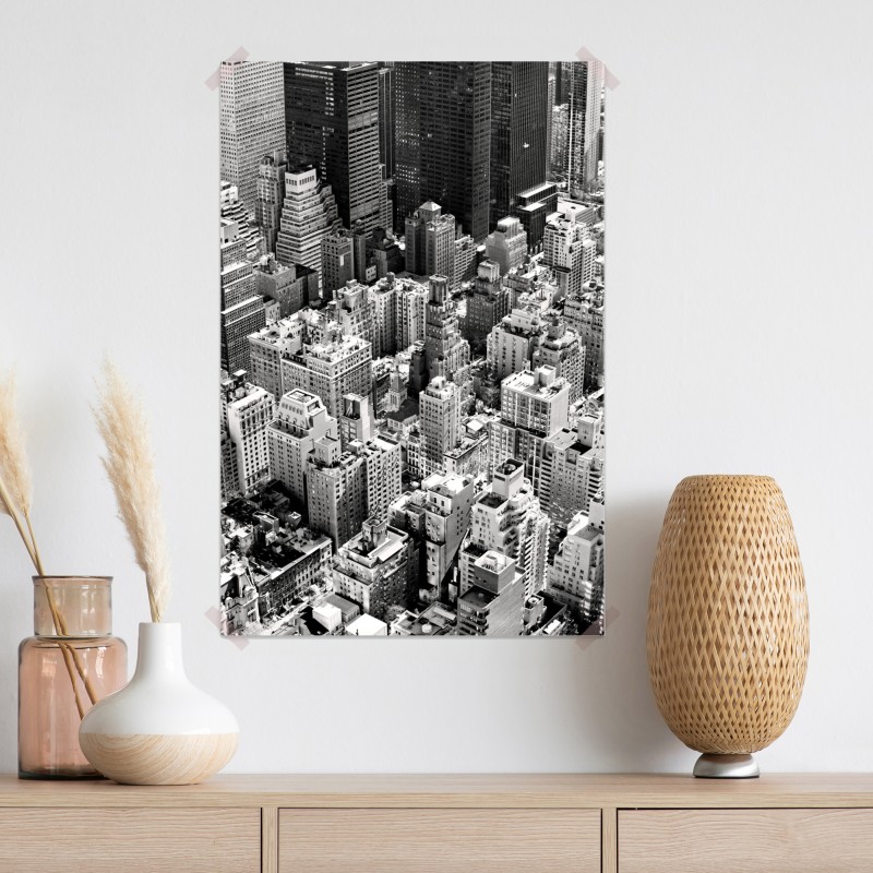 Plakat Manhattan widok z lotu ptaka w monochromie – Wallissimo® Plakat Manhattan widok z lotu ptaka w monochromie – Wallissimo®