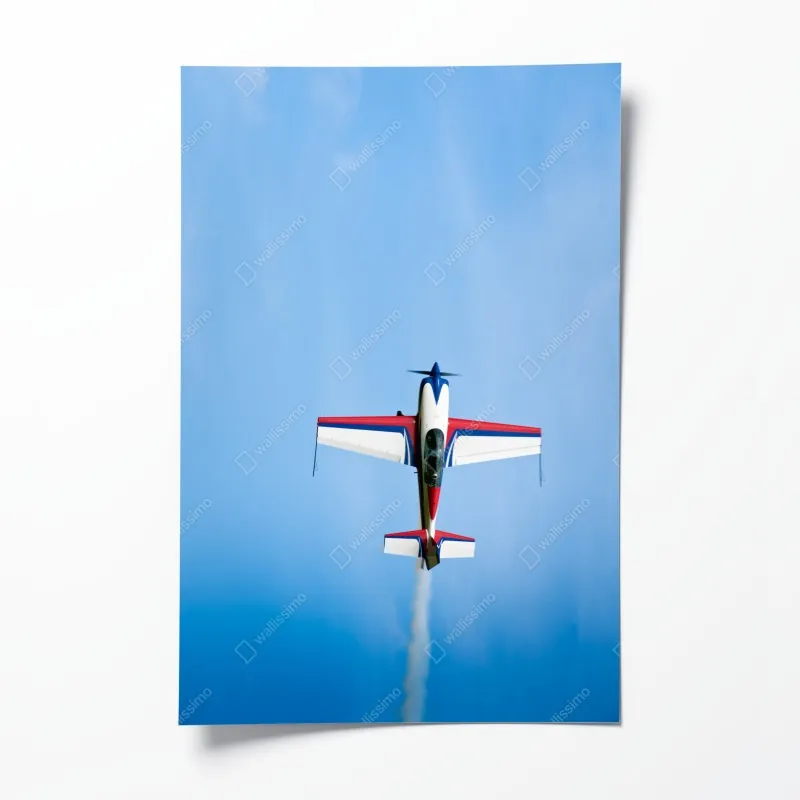 Plakat samolot akrobacyjny w pionowym wznosie