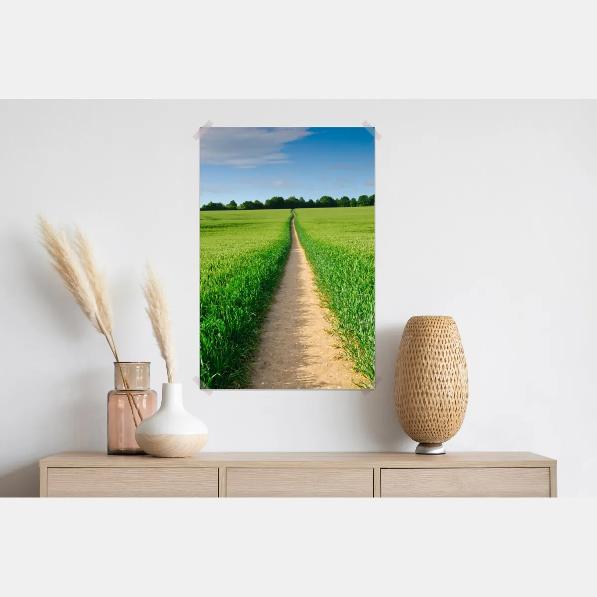 Plakat słoneczna ścieżka przez zieloną łąkę – Wallissimo® Plakat słoneczna ścieżka przez zieloną łąkę – Wallissimo®