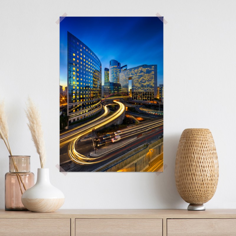 Plakat nowoczesna panorama miasta o zmierzchu – Wallissimo® Plakat nowoczesna panorama miasta o zmierzchu – Wallissimo®