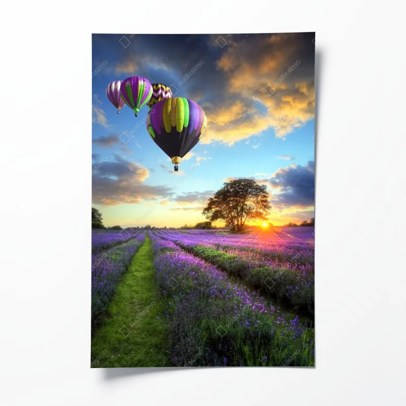 Plakat jasny wzór z cytrynami i kwiatami – Wallissimo®