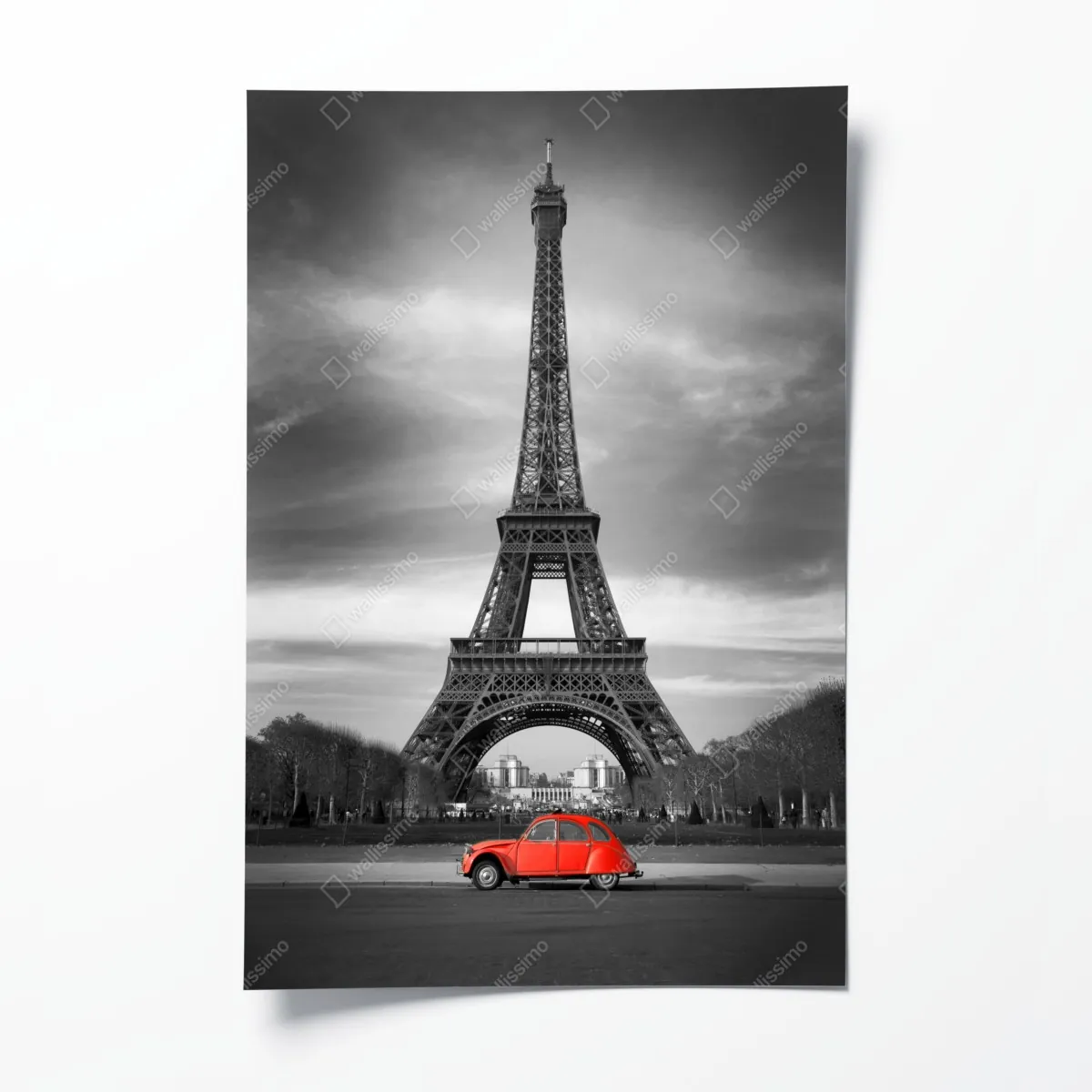 Plakat Wieża Eiffla z czerwonym zabytkowym samochodem – Wallissimo® Plakat Wieża Eiffla z czerwonym zabytkowym samochodem – Wallissimo®