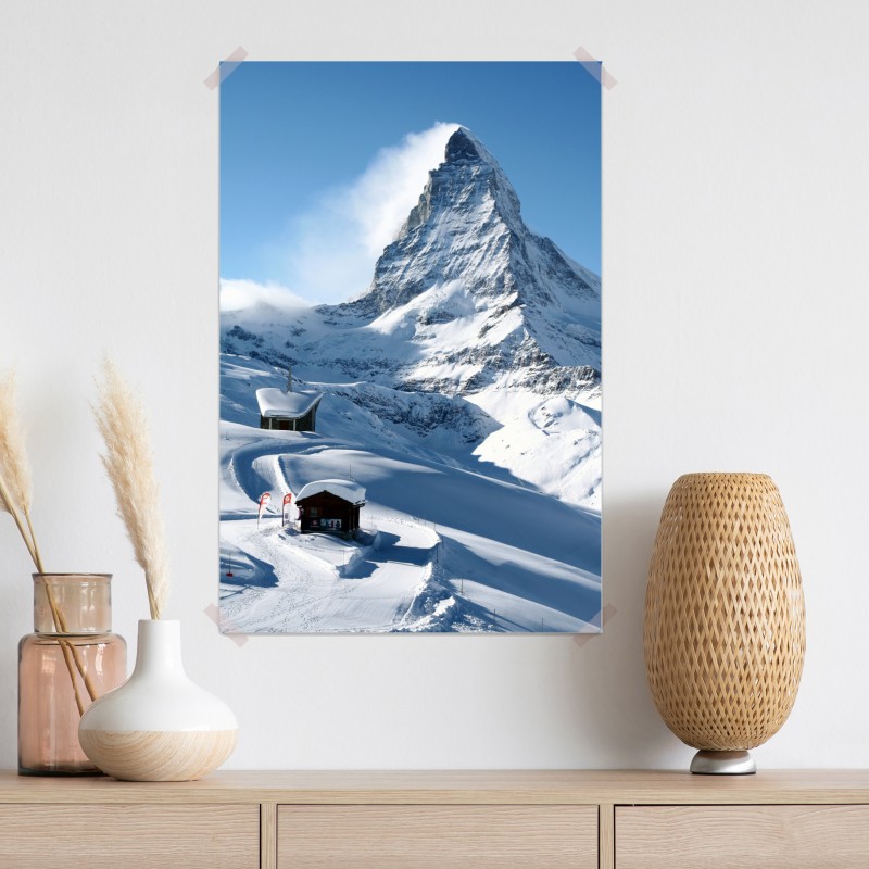 Plakat majestatyczny alpejski szczyt zimą – Wallissimo® Plakat majestatyczny alpejski szczyt zimą – Wallissimo®