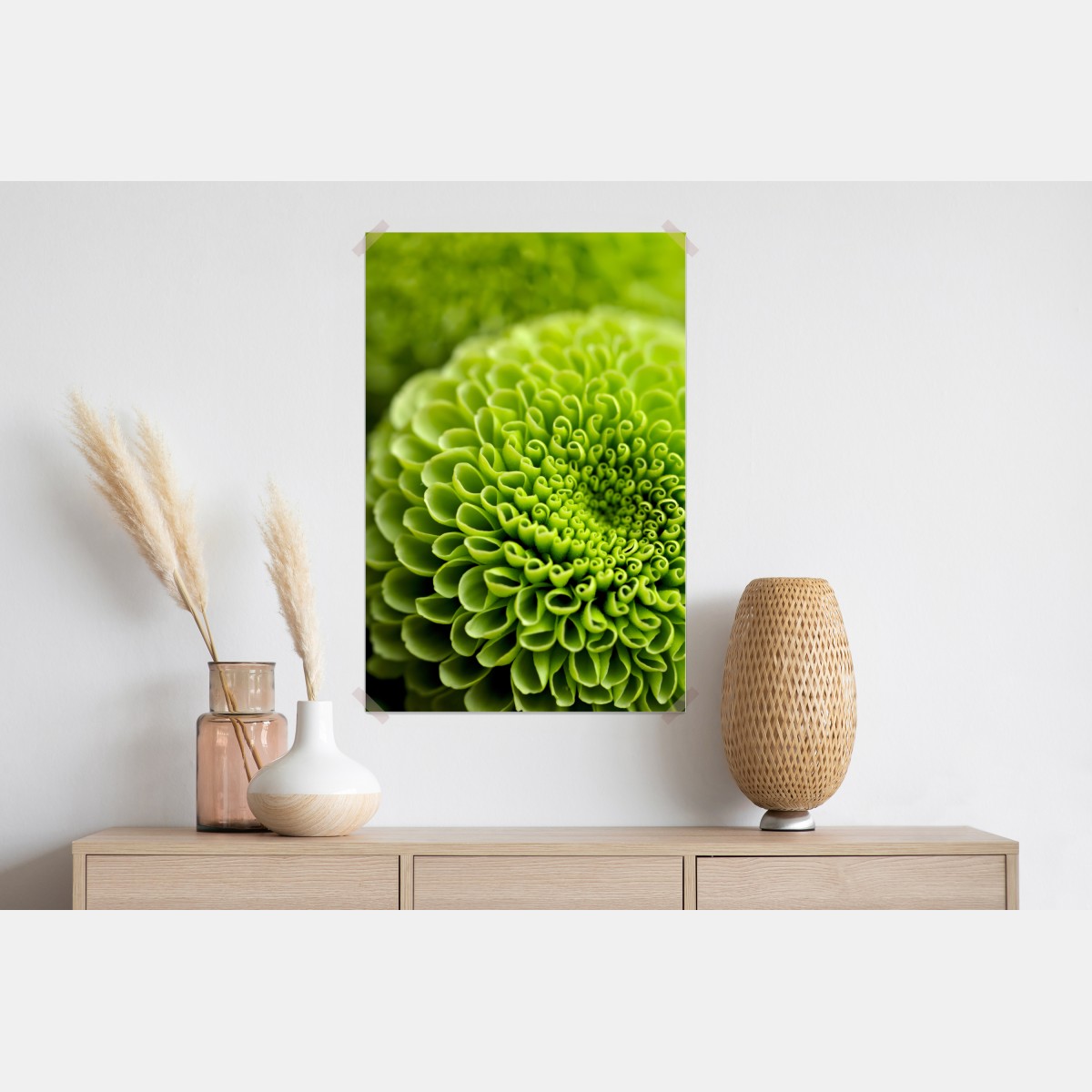 Plakat intensywna zielona spirala kwiatowa – Wallissimo® Plakat intensywna zielona spirala kwiatowa – Wallissimo®