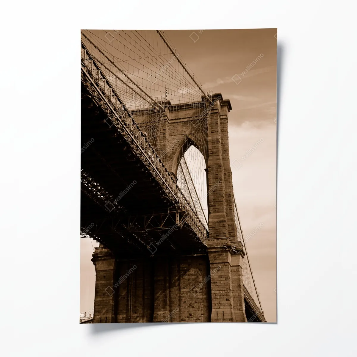 Plakat sepia widok na Most Brookliński – Wallissimo® Plakat sepia widok na Most Brookliński – Wallissimo®