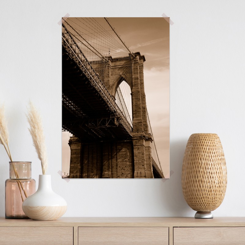 Plakat sepia widok na Most Brookliński – Wallissimo® Plakat sepia widok na Most Brookliński – Wallissimo®