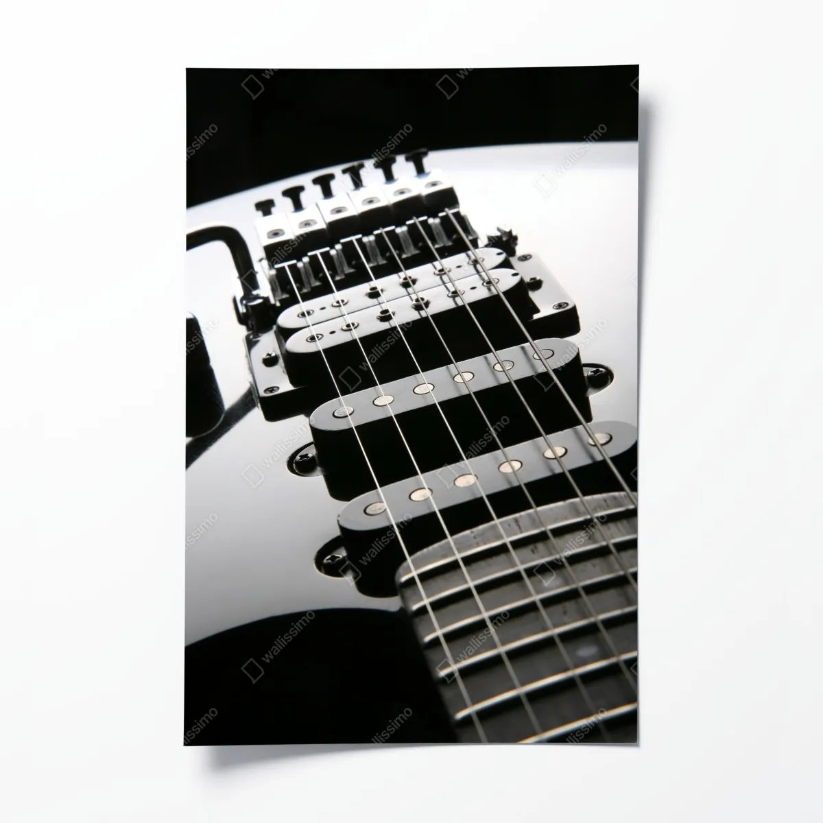 Plakat zbliżenie czarnej gitary elektrycznej – Wallissimo® Plakat zbliżenie czarnej gitary elektrycznej – Wallissimo®