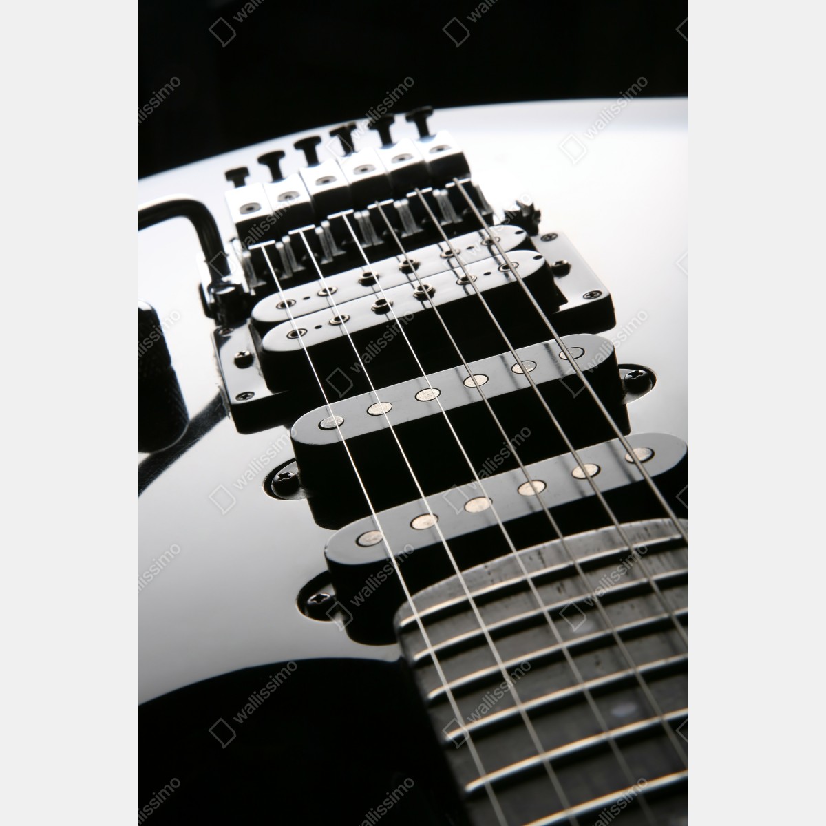 Plakat zbliżenie czarnej gitary elektrycznej – Wallissimo® Plakat zbliżenie czarnej gitary elektrycznej – Wallissimo®