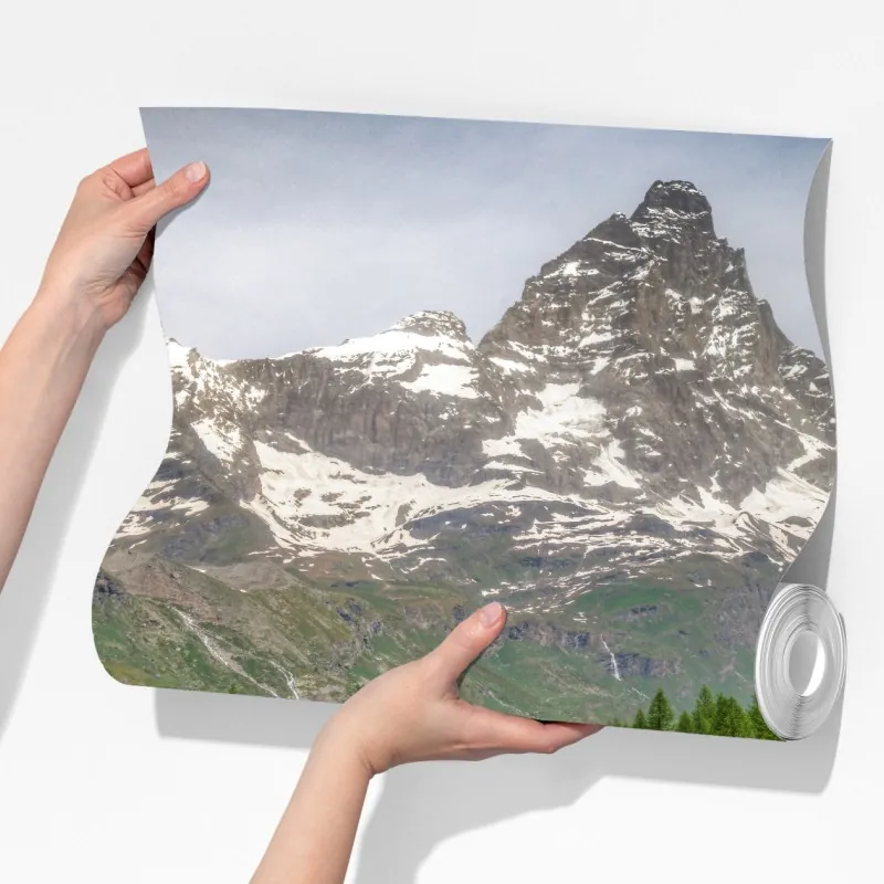 Fototapeta błękitne jezioro przy Cervinia – Wallissimo® Fototapeta błękitne jezioro przy Cervinia – Wallissimo®