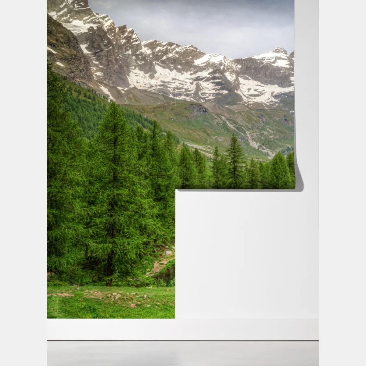 Fototapeta błękitne jezioro przy Cervinia – Wallissimo® Fototapeta błękitne jezioro przy Cervinia – Wallissimo®