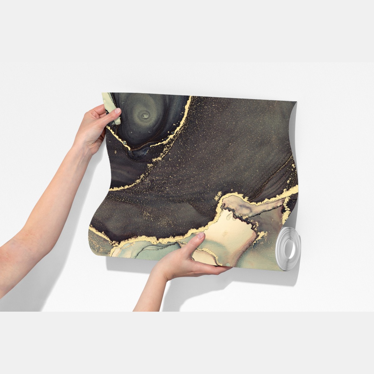 Fototapeta turkusowo-złota abstrakcja w technice alcohol ink – Wallissimo® Fototapeta turkusowo-złota abstrakcja w technice alcohol ink – Wallissimo®