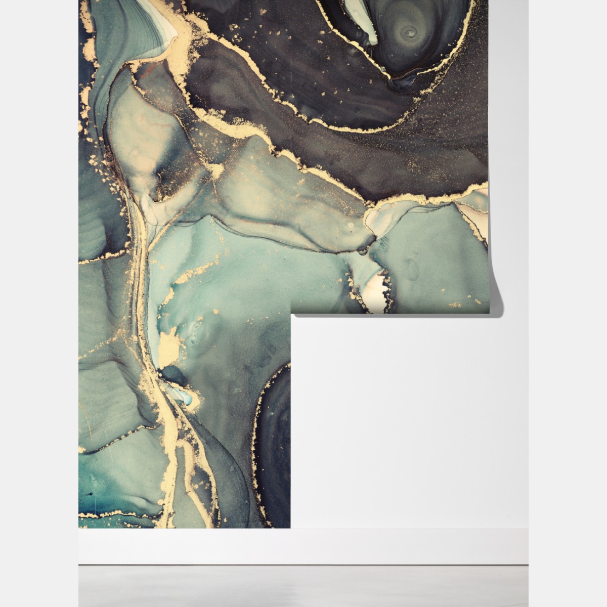 Fototapeta turkusowo-złota abstrakcja w technice alcohol ink – Wallissimo® Fototapeta turkusowo-złota abstrakcja w technice alcohol ink – Wallissimo®